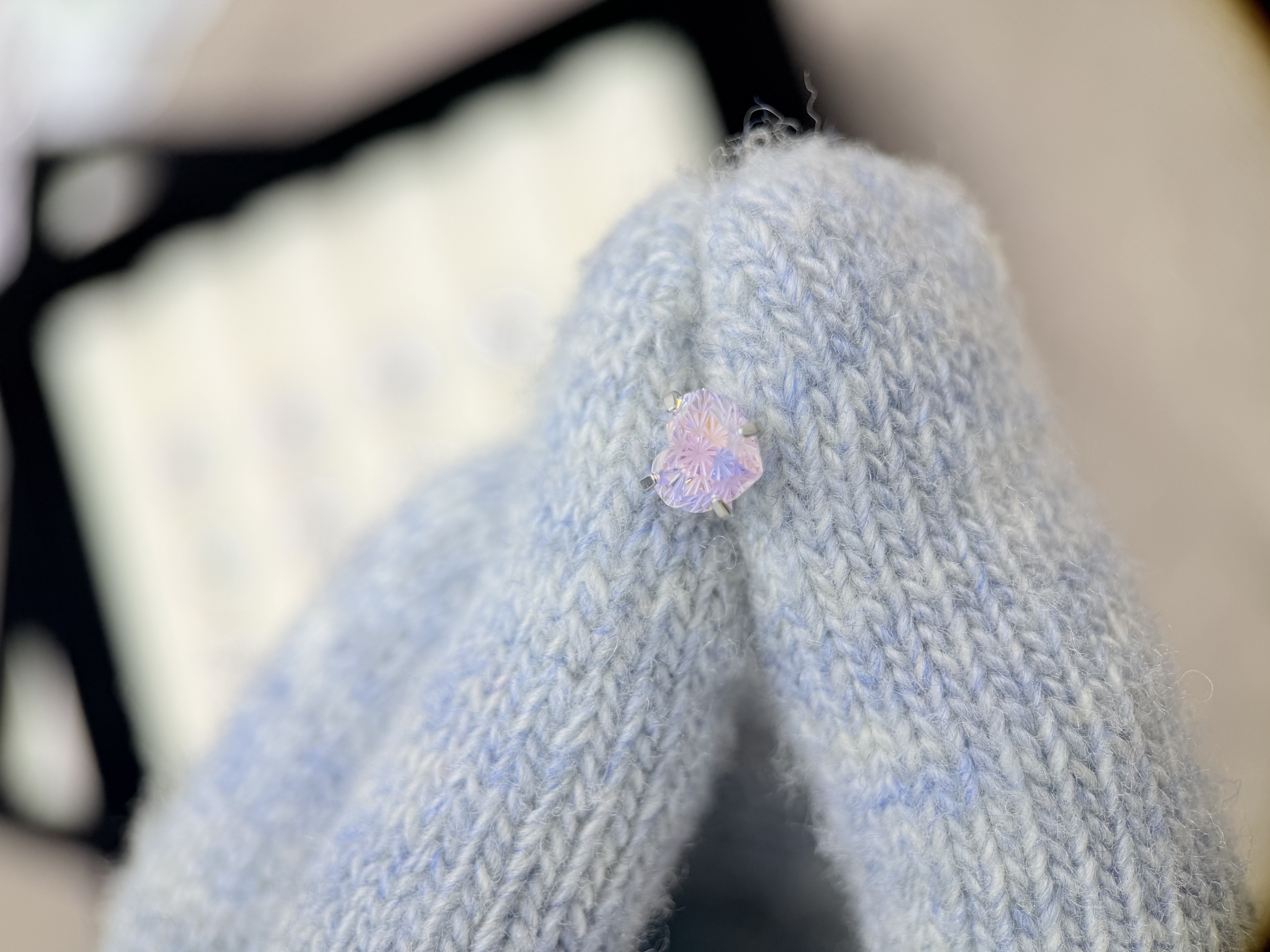 钛钢锆石耳饰 A568 粉色天火烟花切锆石耳骨钉耳钉