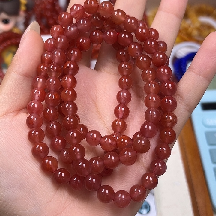 踏***梅南红玛瑙未镶嵌手串