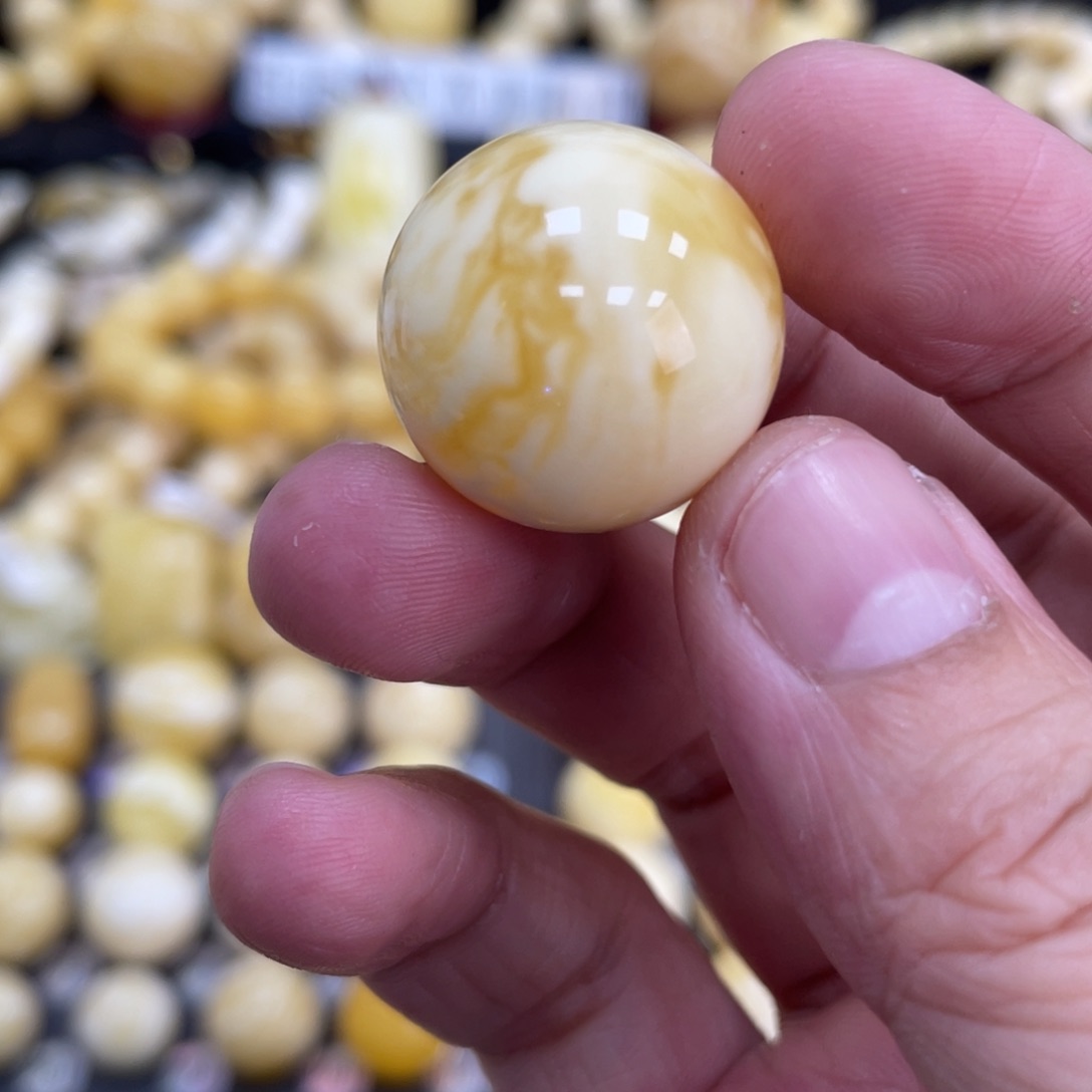 未镶嵌琥珀珠宝奇石21.3mm妖花