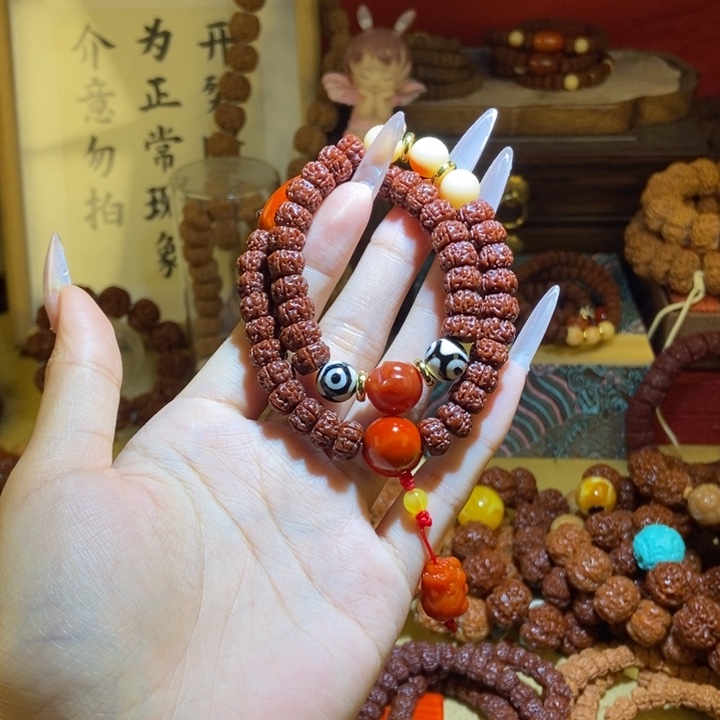 J***a金刚菩提吊坠95玉化双圈藏原创