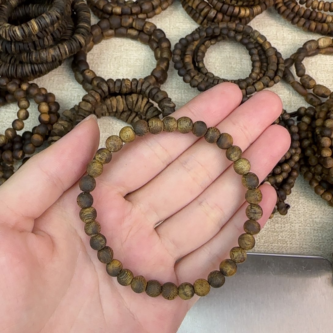 沉香碎屑沉香卡5圆珠单圈