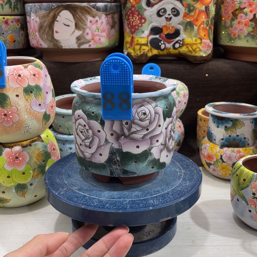 红陶多肉花盆奶罐