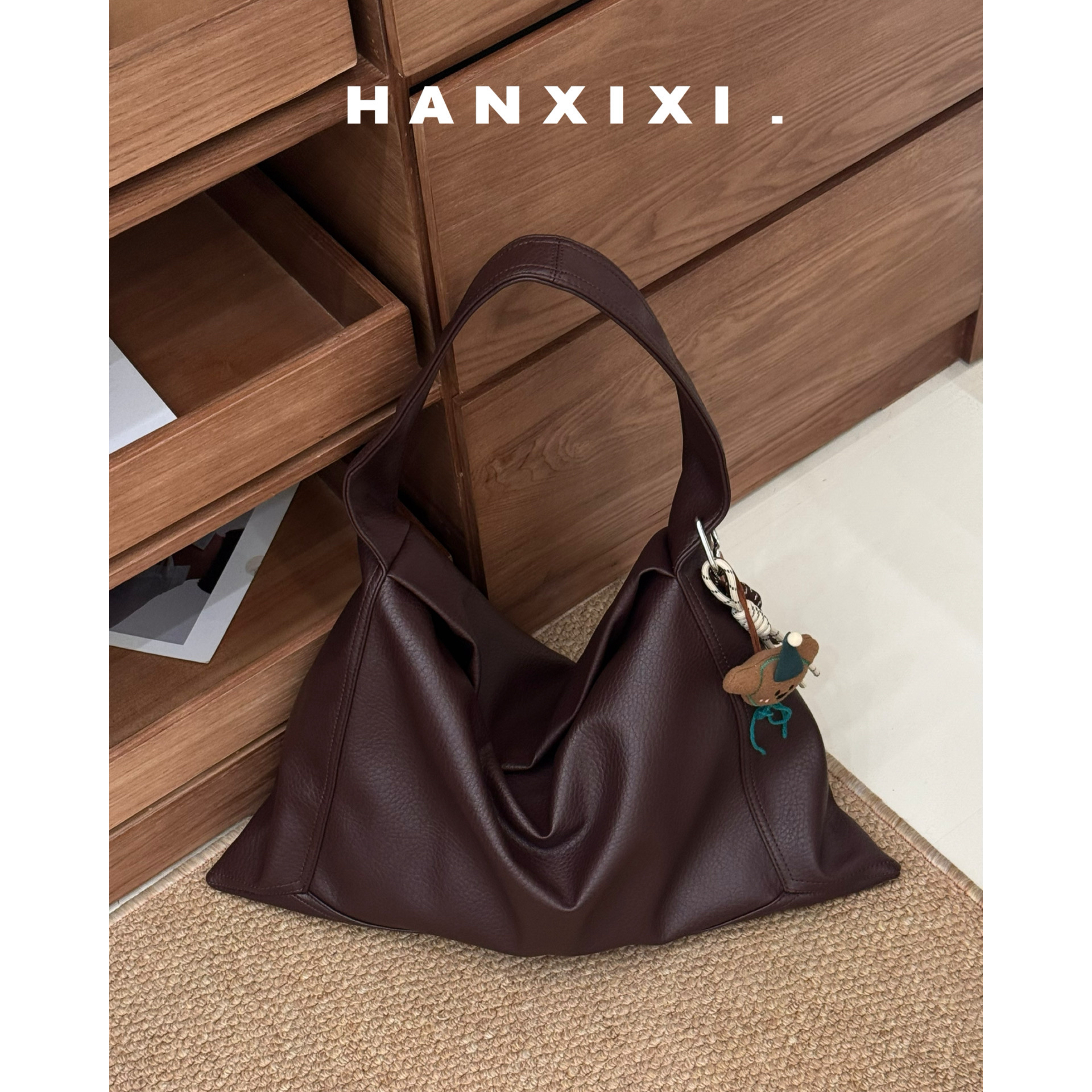 HANXIXI/韩希希 真皮小众大容量软皮托特包女通勤斜挎包单肩包