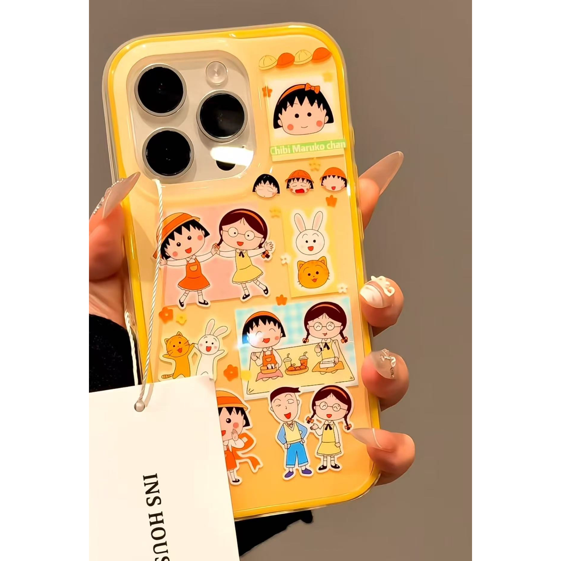 imd卡通樱桃小丸子插画适用iphone16promax手机壳华为oppo小米14