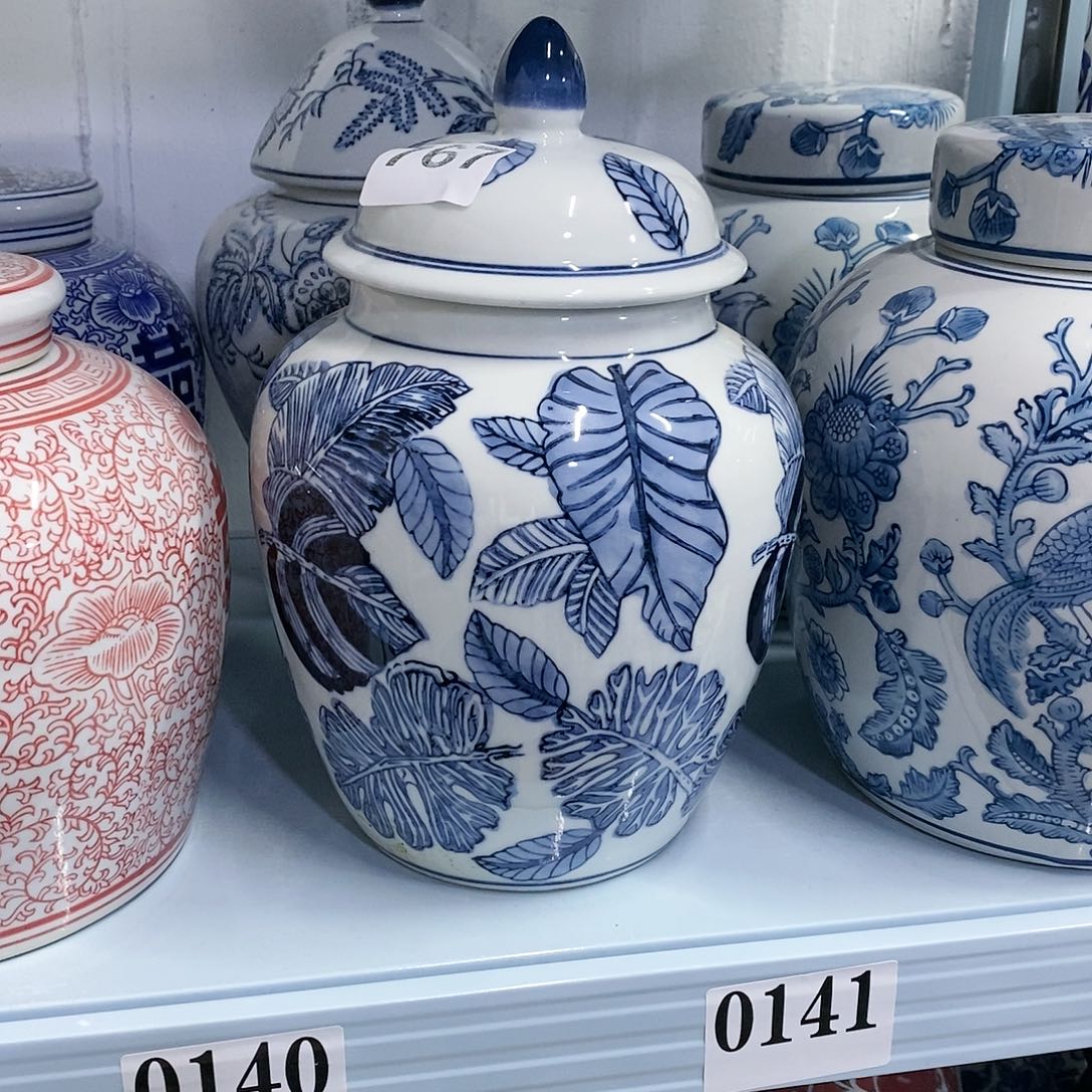 【闪购商品】摆件芭蕉叶茶叶罐瓷器…………………………