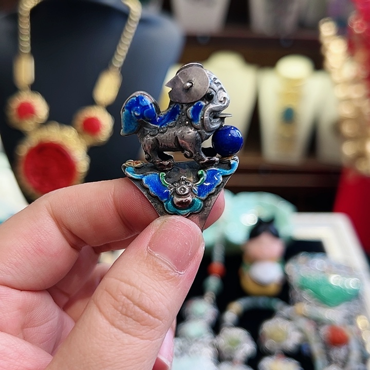 青金石戒指/指环未镶嵌古风