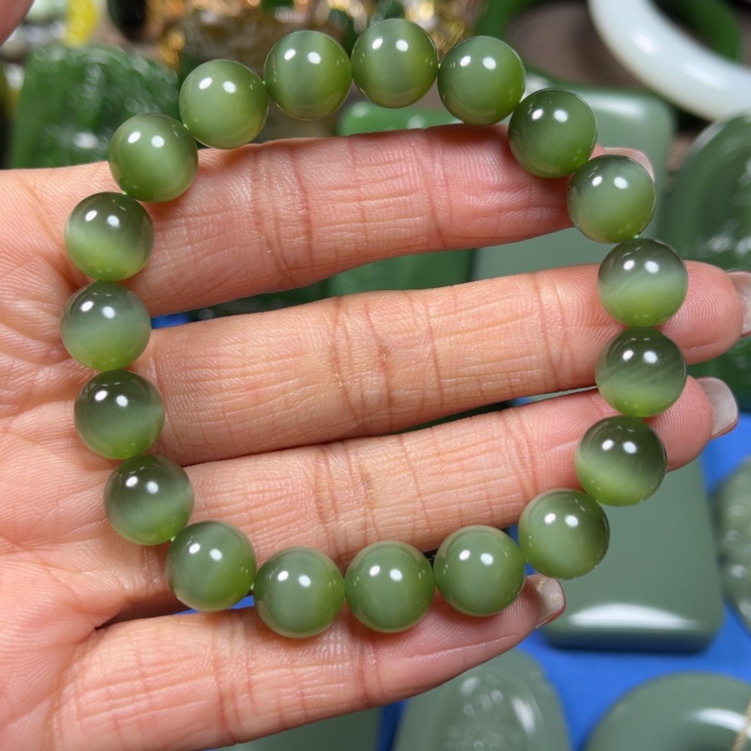 和田玉手串卡10未镶嵌