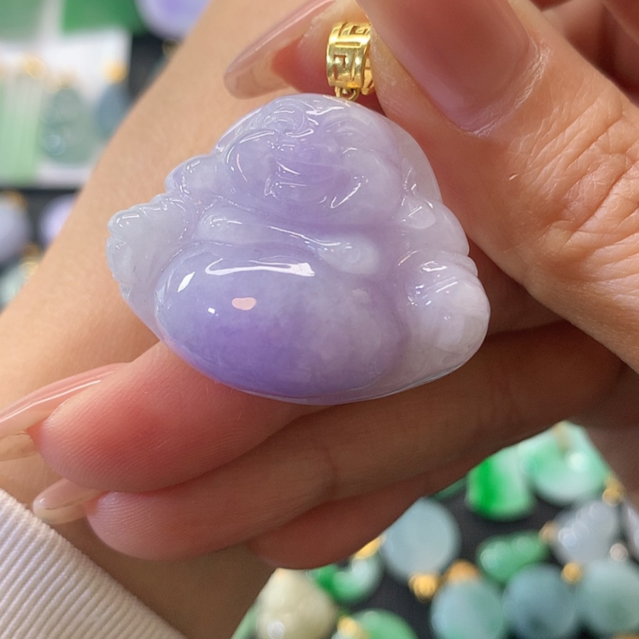 【闪购商品】翡翠吊坠(赠链)18K金镶嵌