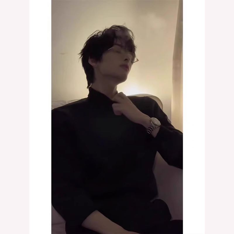 秋冬内搭王嘉尔同款高领软糯德绒打底衫男士大衣长袖t恤加厚卫衣w