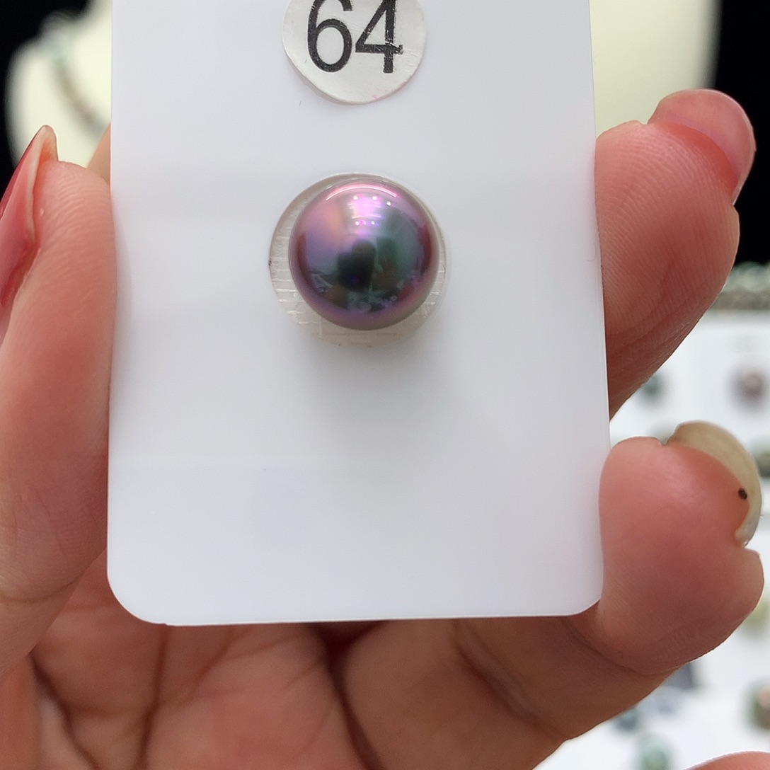 未镶嵌裸珠定制海水珍珠10mm电光粉紫大溪地