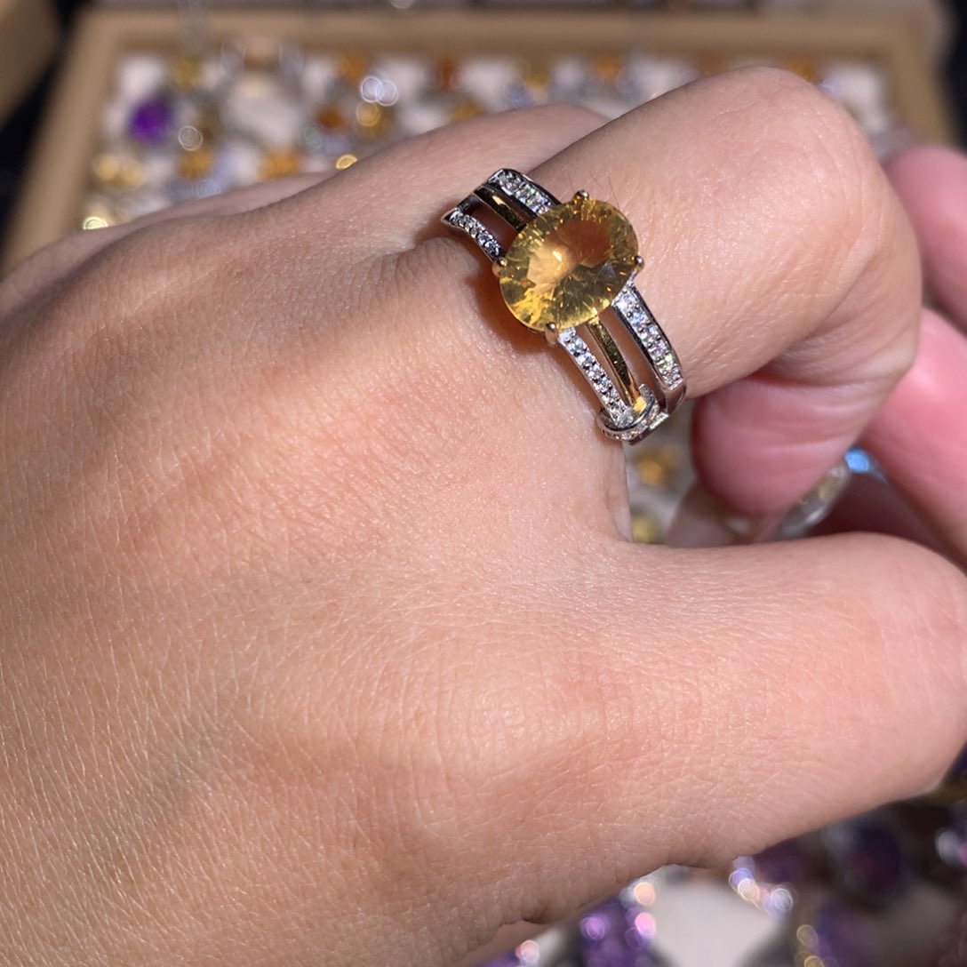 【闪购商品】水晶戒指银S925镶嵌戒指