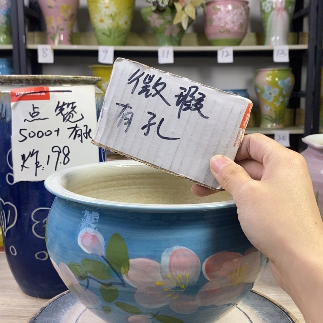 景德镇手工手绘陶瓷花盆