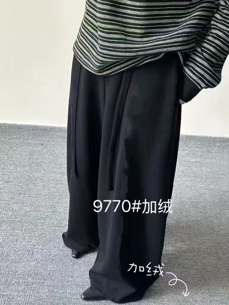 复古松弛感糯米9770腰带气球阔腿裤女秋冬简约慵懒宽松休闲裤