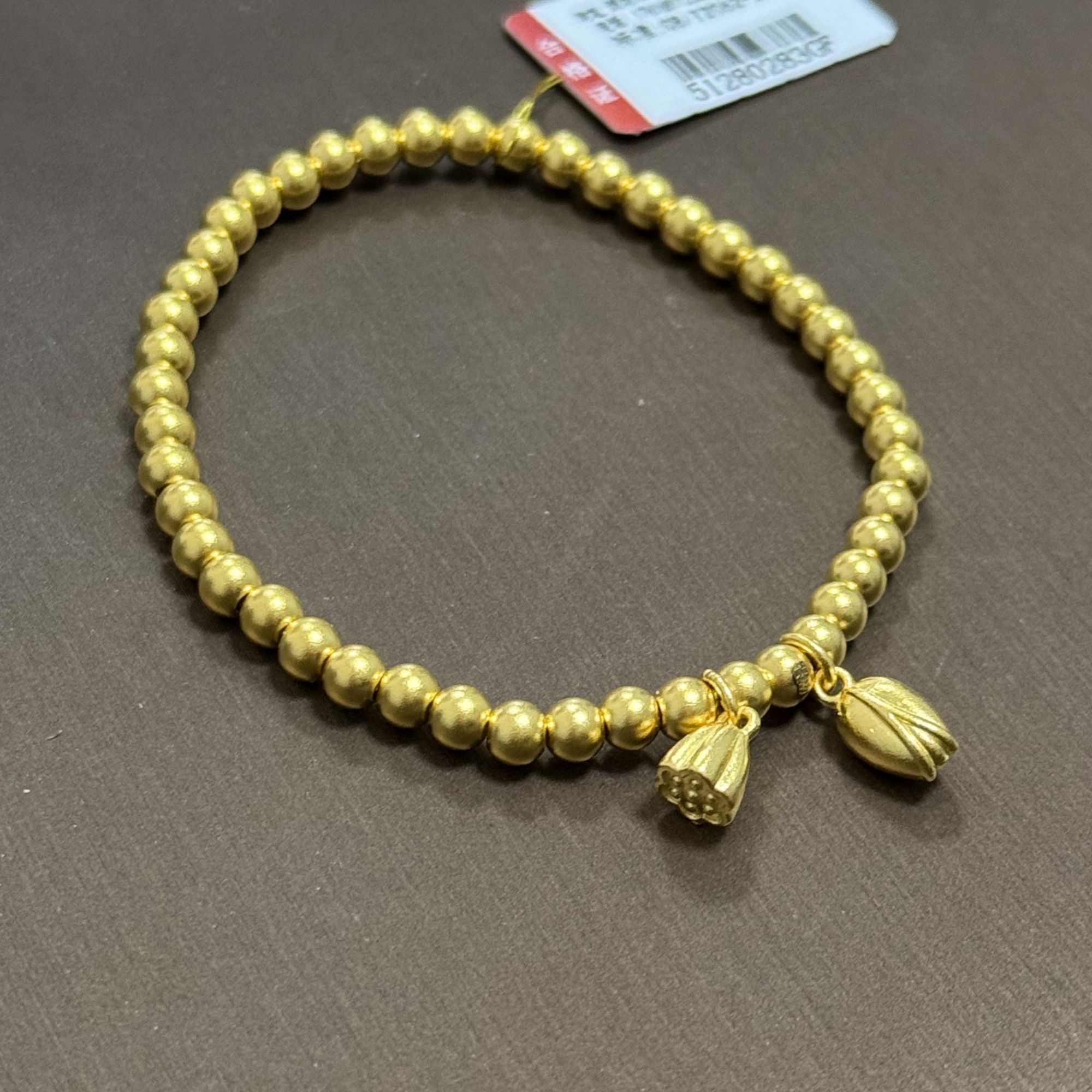 【世纪金时代金店】足金古法两世欢手串