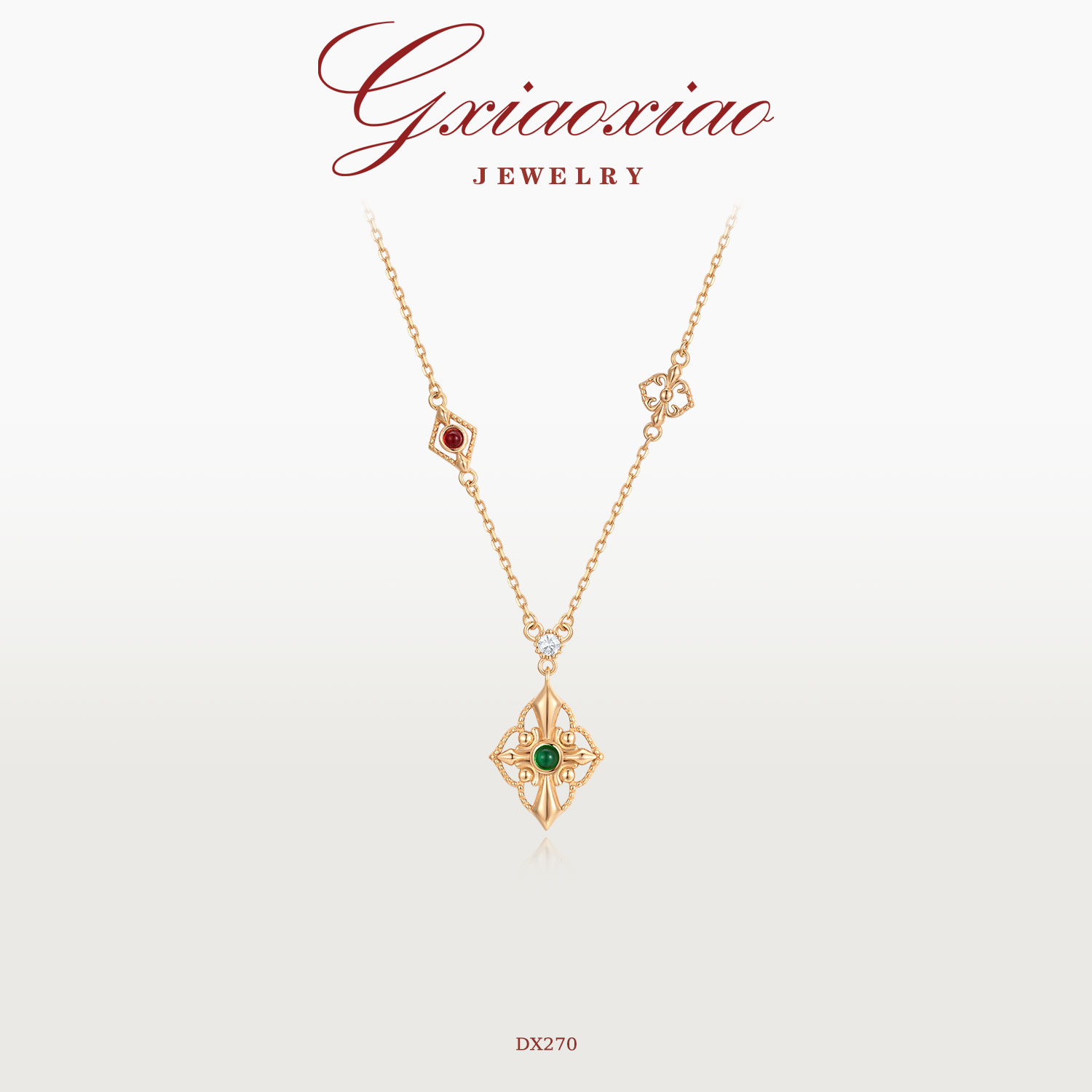 G XIAOXIAO 925银 镀K金 【 碧波流光】时尚气质经典百搭项链 DX270