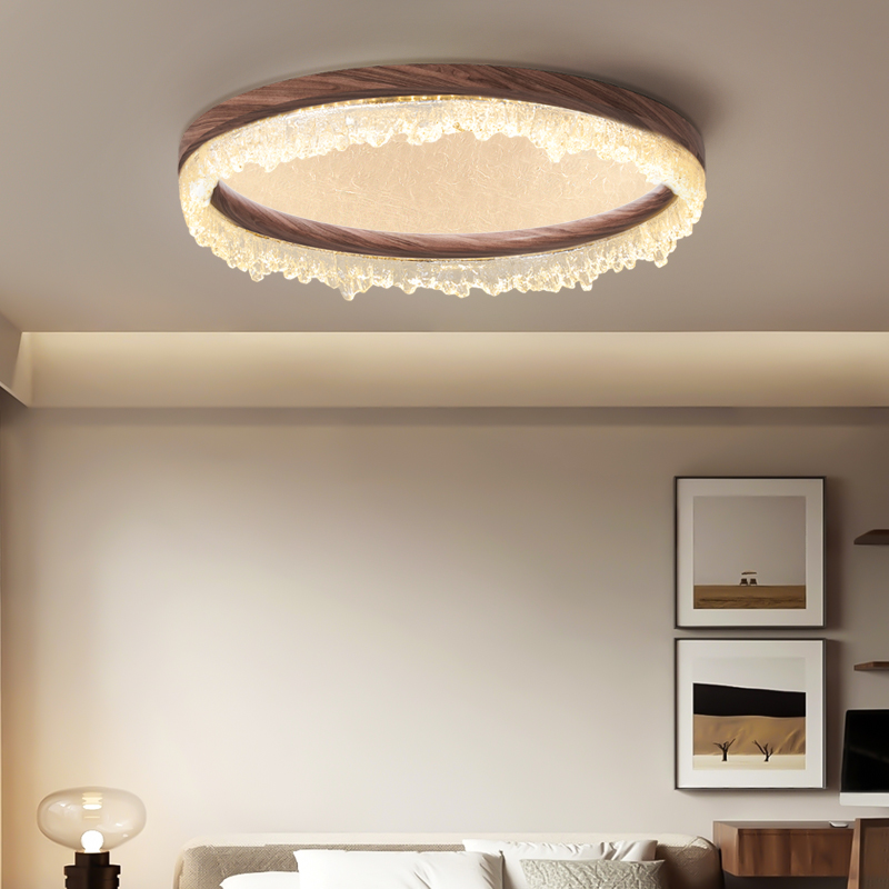 2025新款中古风复古圆形云雾板卧室灯吸顶灯全光谱新中式书房灯饰