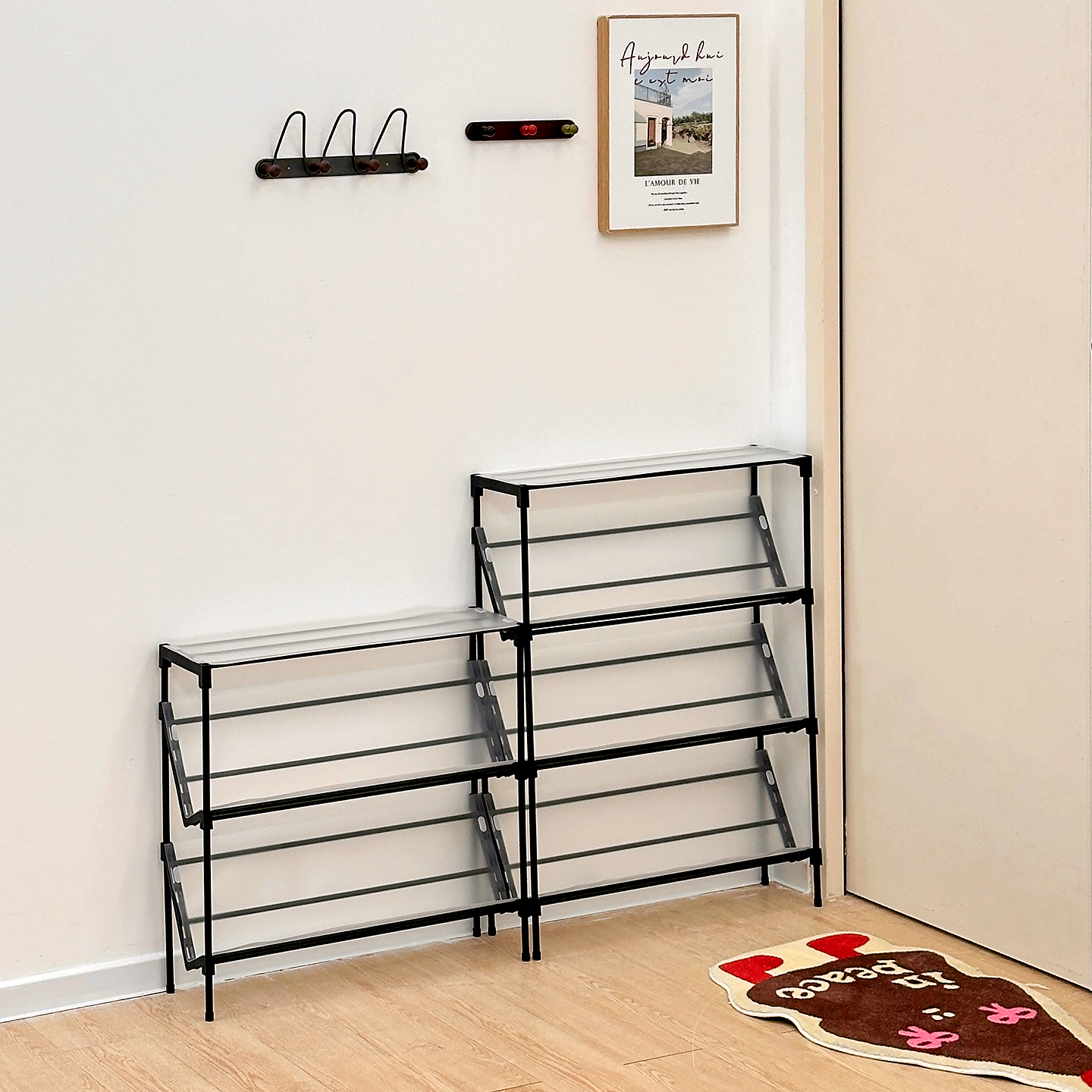 夹缝简易鞋架多层家用门口斜面鞋架多功能防尘鞋柜省空间窄缝鞋架