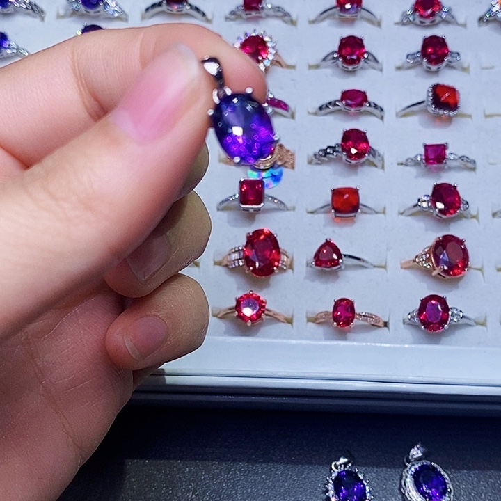 紫晶吊坠(不含链)银S925镶嵌