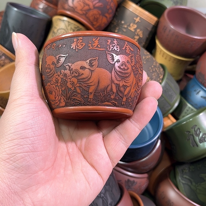 茶杯紫砂全手工紫砂主任杯 