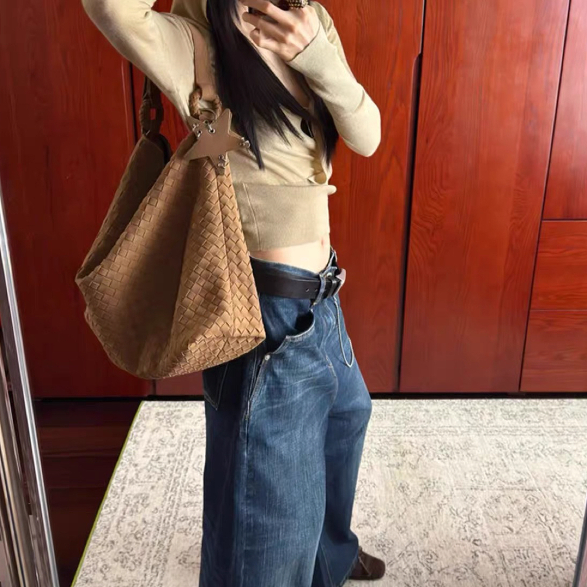 【麂皮磨砂绒手工编织】专拍链接