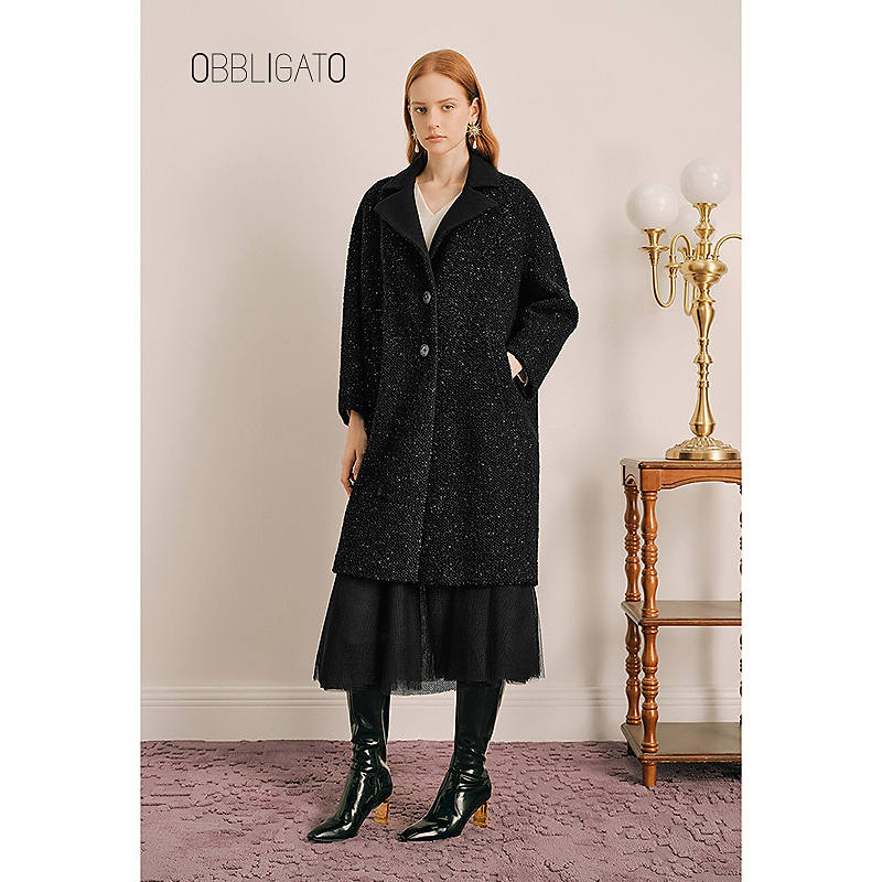 OBBLIGATO奥丽嘉朵冬季1C34580250几何形纹理绵羊毛