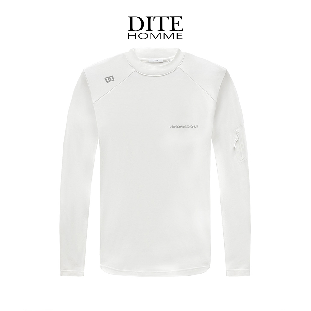 Dite迪特男士户外长袖秋冬圆领时尚舒适户外轻运动圆领打底T恤