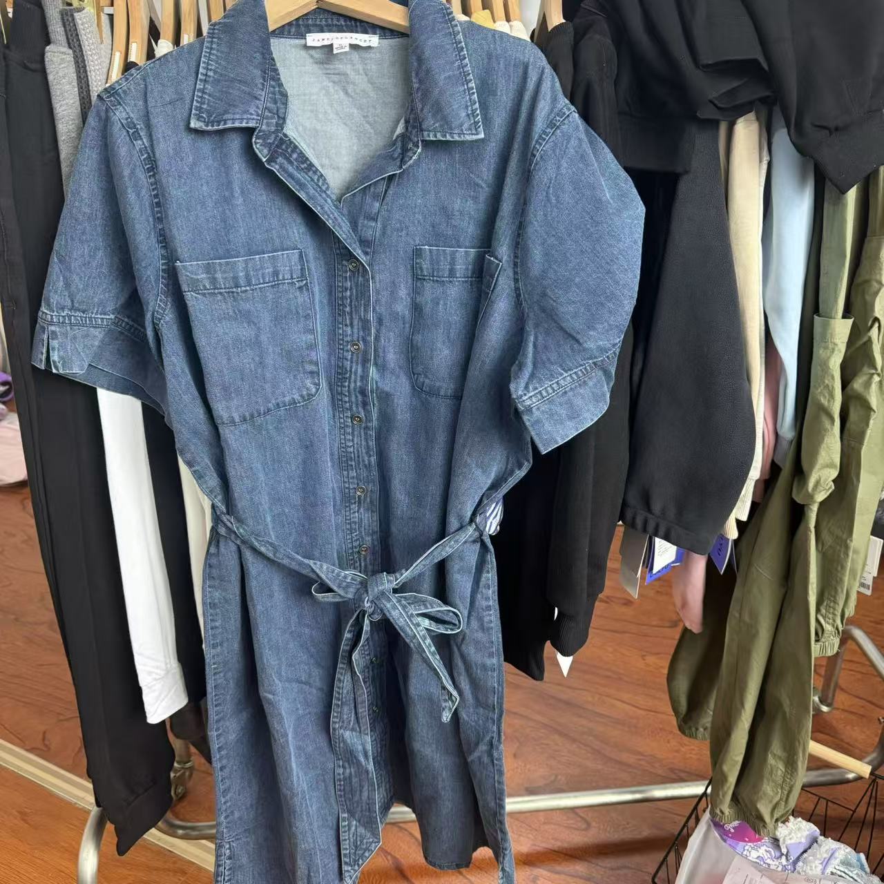 原单纯棉 女士大码牛仔连衣裙