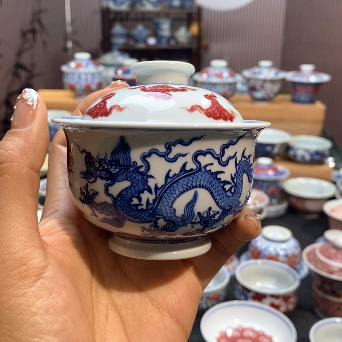 微瑕合缝不好盖碗130毫升