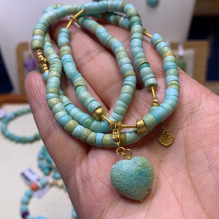 绿松石18K金镶嵌项链