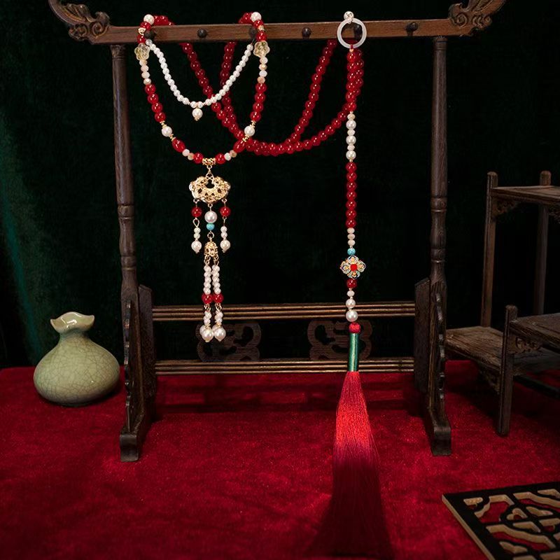 合金珐琅项链 多宝老银首饰项链宝葫芦吊坠八宝葫芦民族风