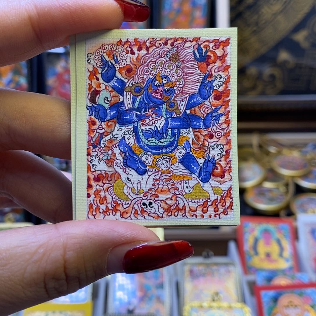 吊坠大黑天唐卡4×5