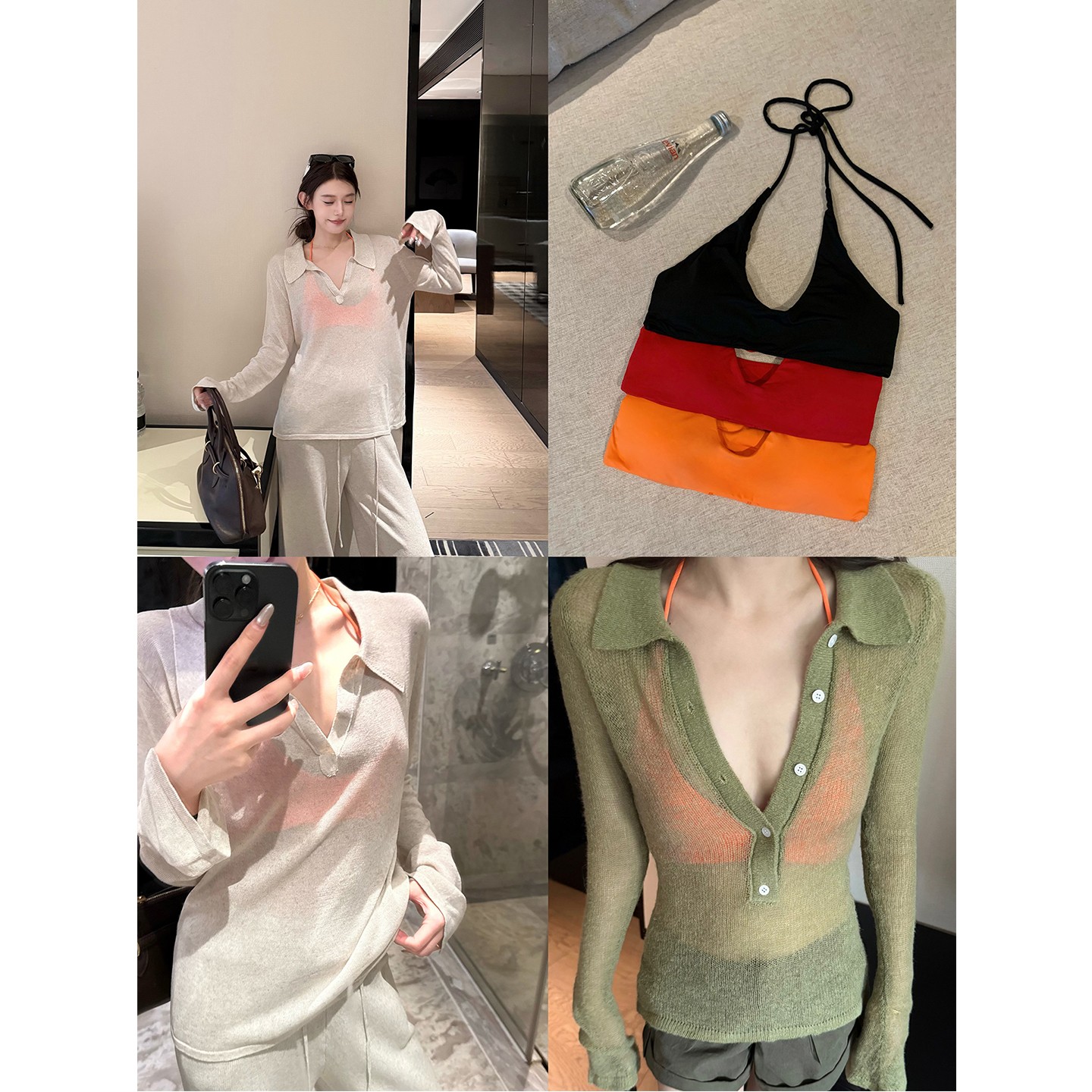 SLA STUDIO辣妹U领挂脖内衣女夏季新款设计感美式性感美背文胸潮