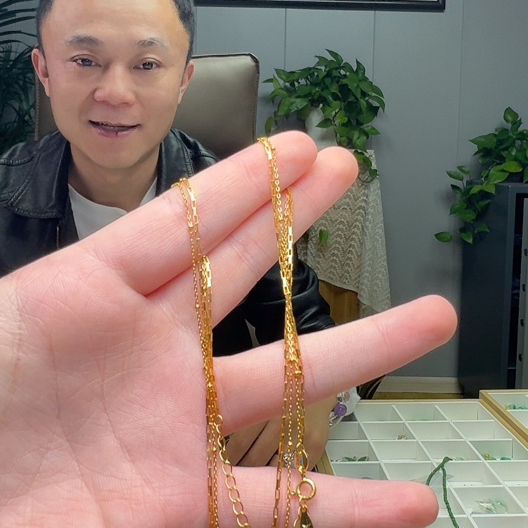 翡翠银S925镶嵌项链银链子