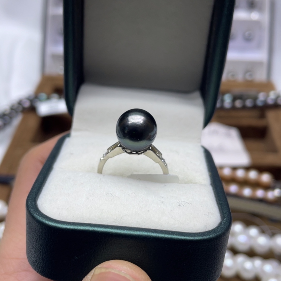 戒圈海水珍珠银S925镶嵌