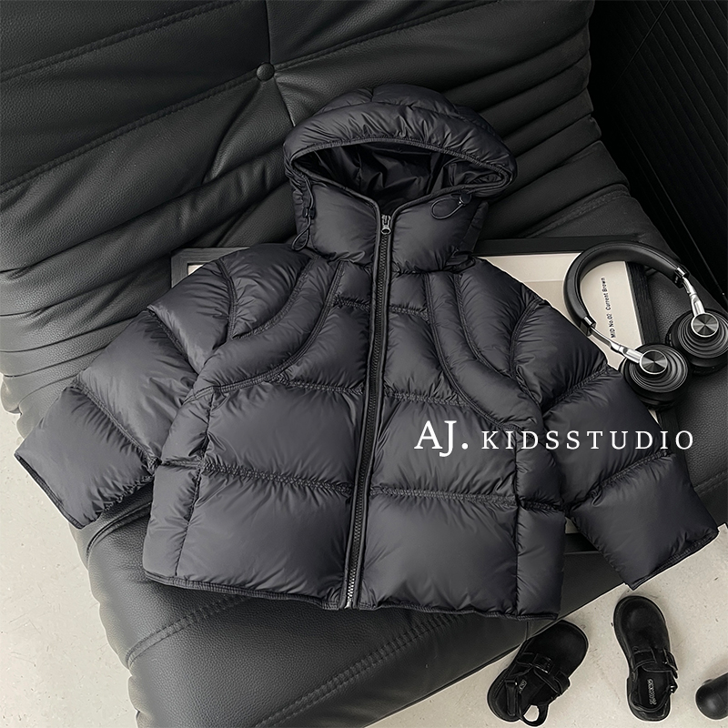 【厚乳松糕】冬款儿童韩版纯色百搭款休闲厚款保暖连帽棉服HCXZ4790