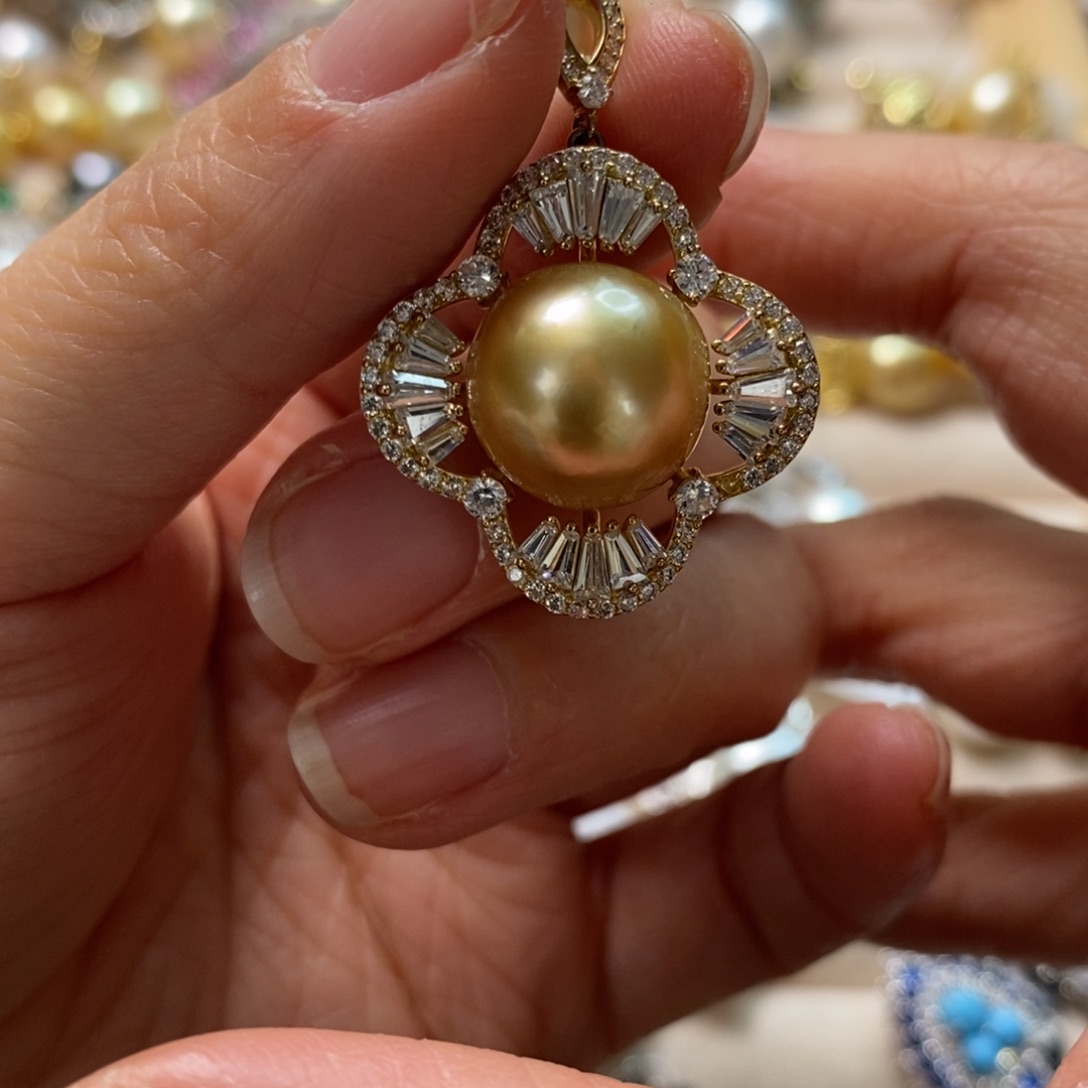 海水珍珠颈饰银S925镶嵌