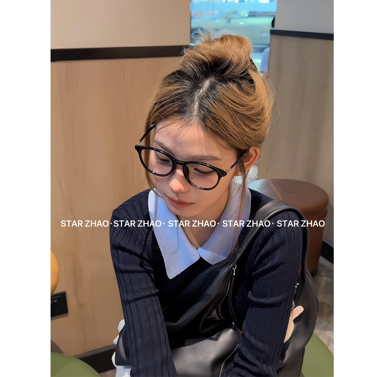 【风语系列】tr86095方圆脸氛围小猫近视眼镜韩版防蓝光