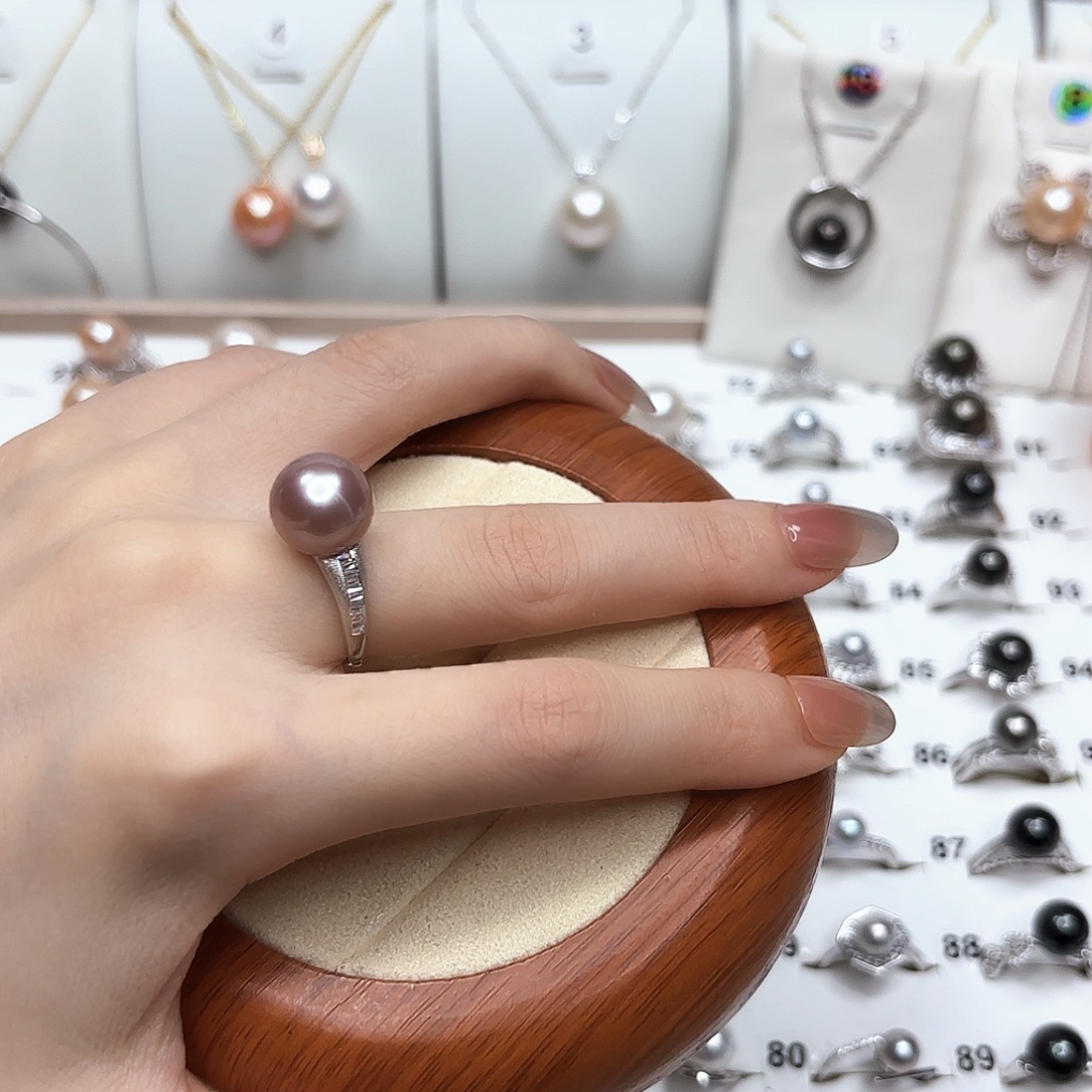 可***衡淡水珍珠银S925镶嵌戒指
