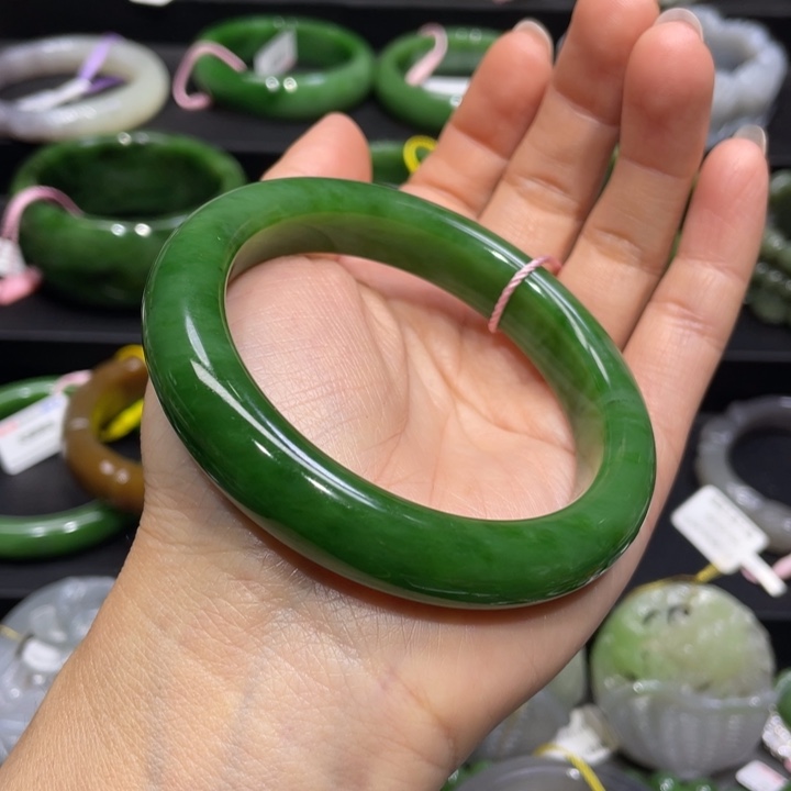 和田玉手镯58+圈口 编号117未镶嵌