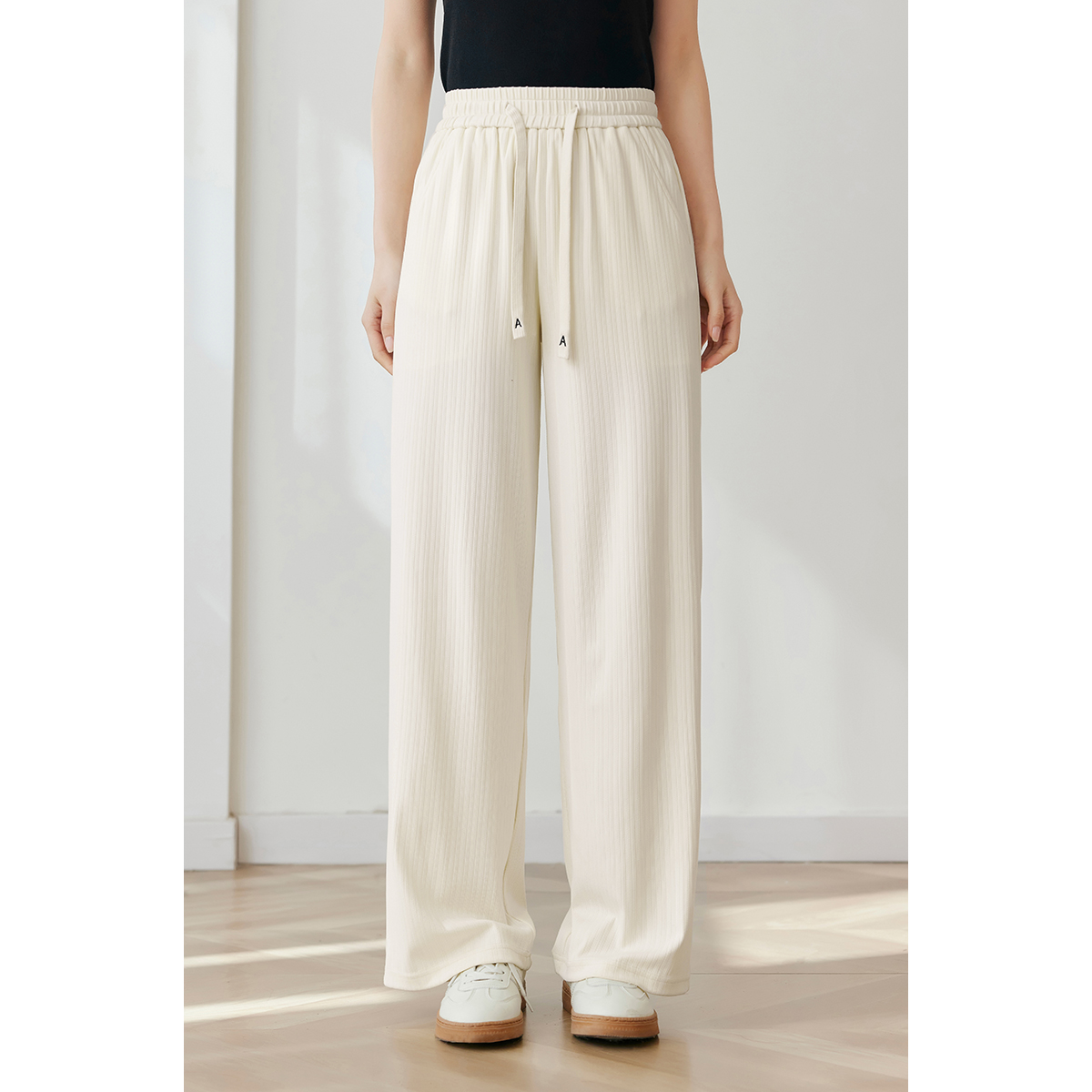 【粉丝专享】朗文斯汀高腰百搭松紧腰休闲裤DTMK4102C12050