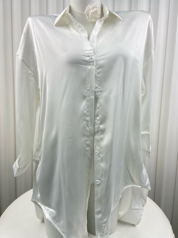 新款男友风衬衫显瘦可居家双色可选长袖气质休闲