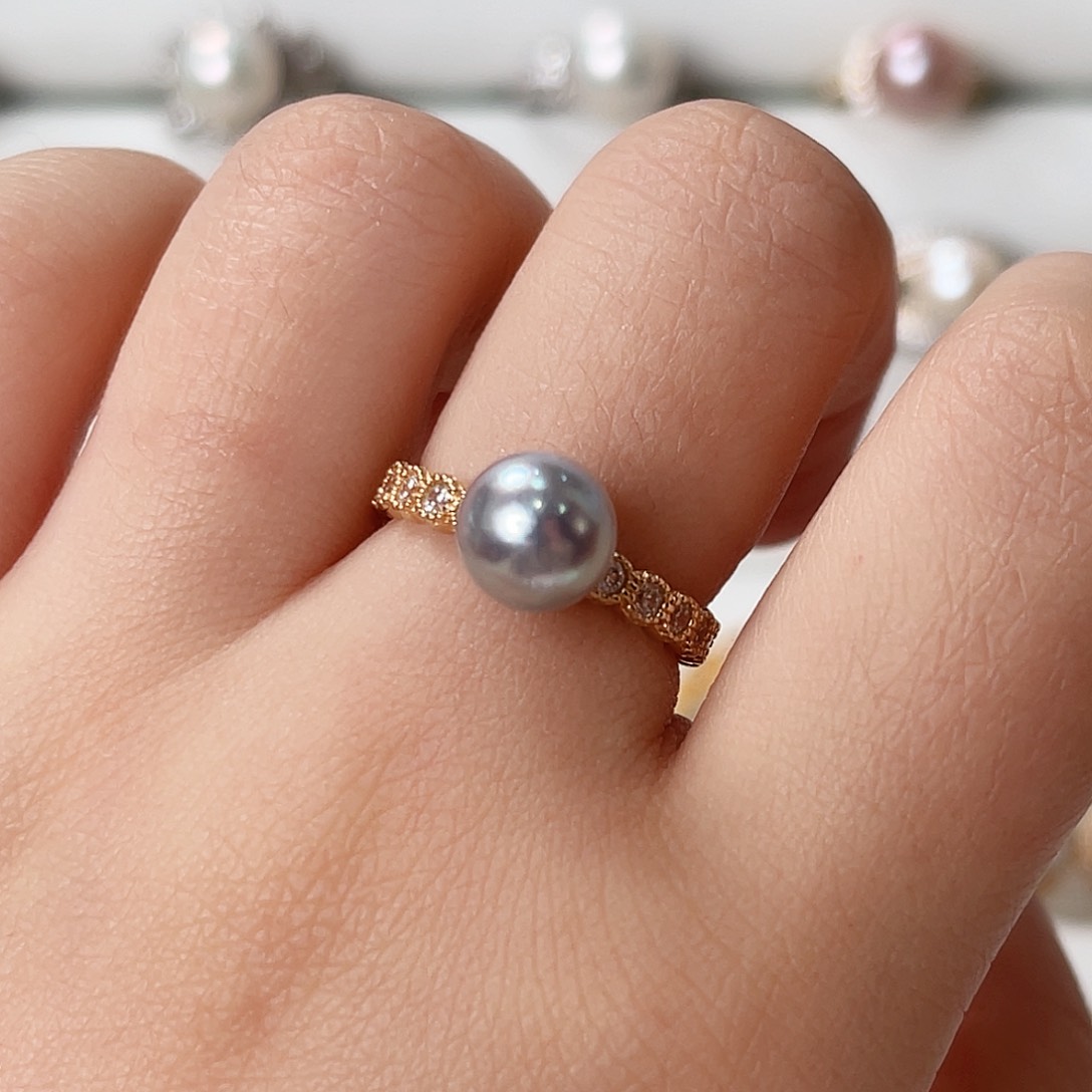 海水珍珠戒指银S925镶嵌