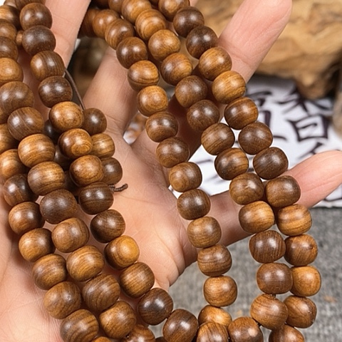 檀香木手串/手链老山檀香黑肉树头老料8/9/108老型珠沉水
