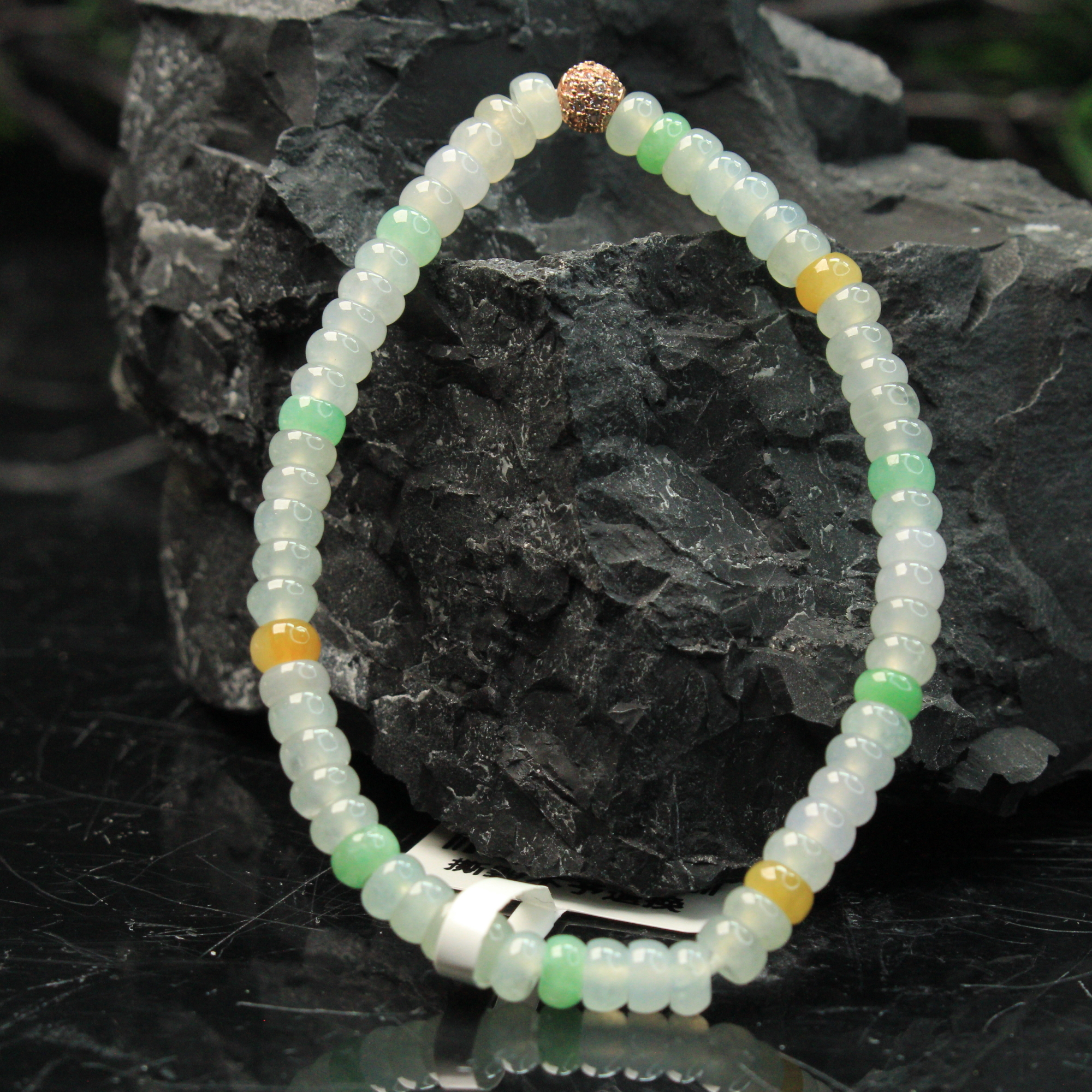 28ZB天然缅甸A货翡翠手串/000626嘉禾珍宝