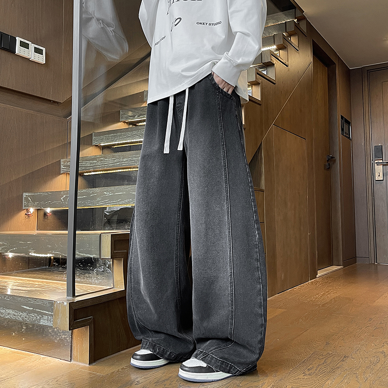 秋冬厚款无弹水洗牛仔裤复古ins潮流休闲裤