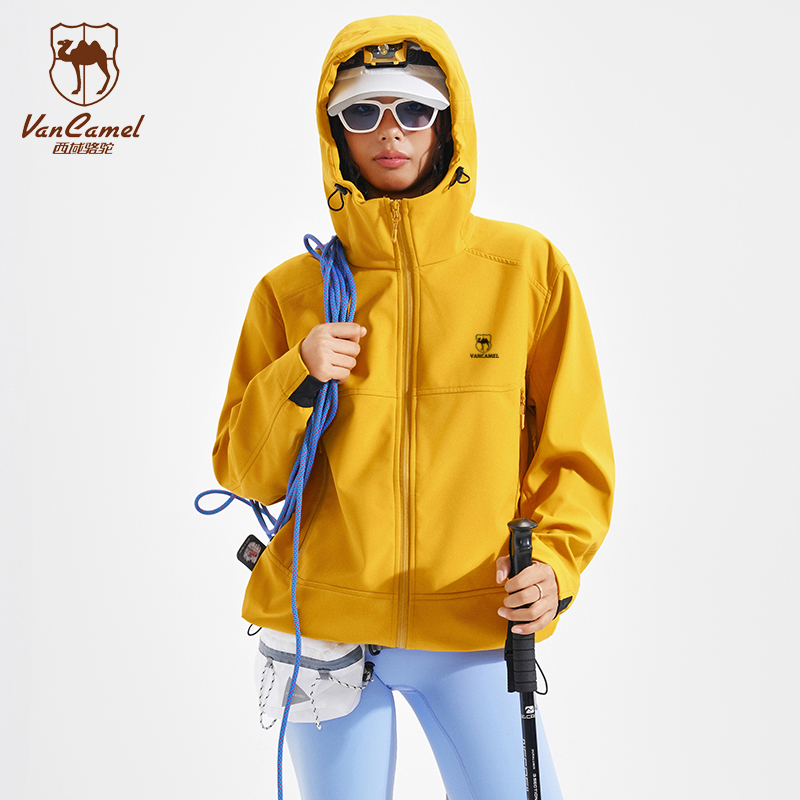 VANCAMEL/西域骆驼春秋户外运动登山服连帽工装夹克软壳冲锋外套