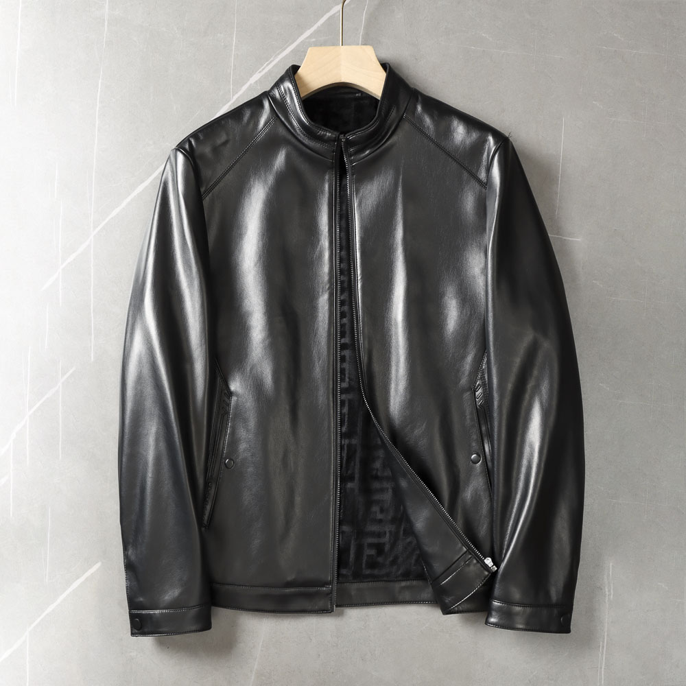 细腻柔软+防风保暖！品牌撤柜PU皮休闲立领皮夹克男士皮衣外套