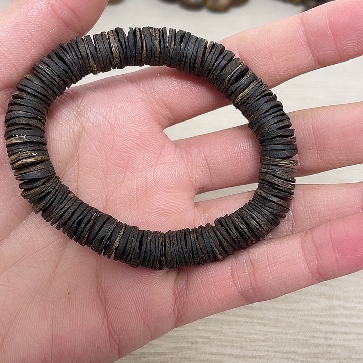 沉香手串沉水片片珠单圈