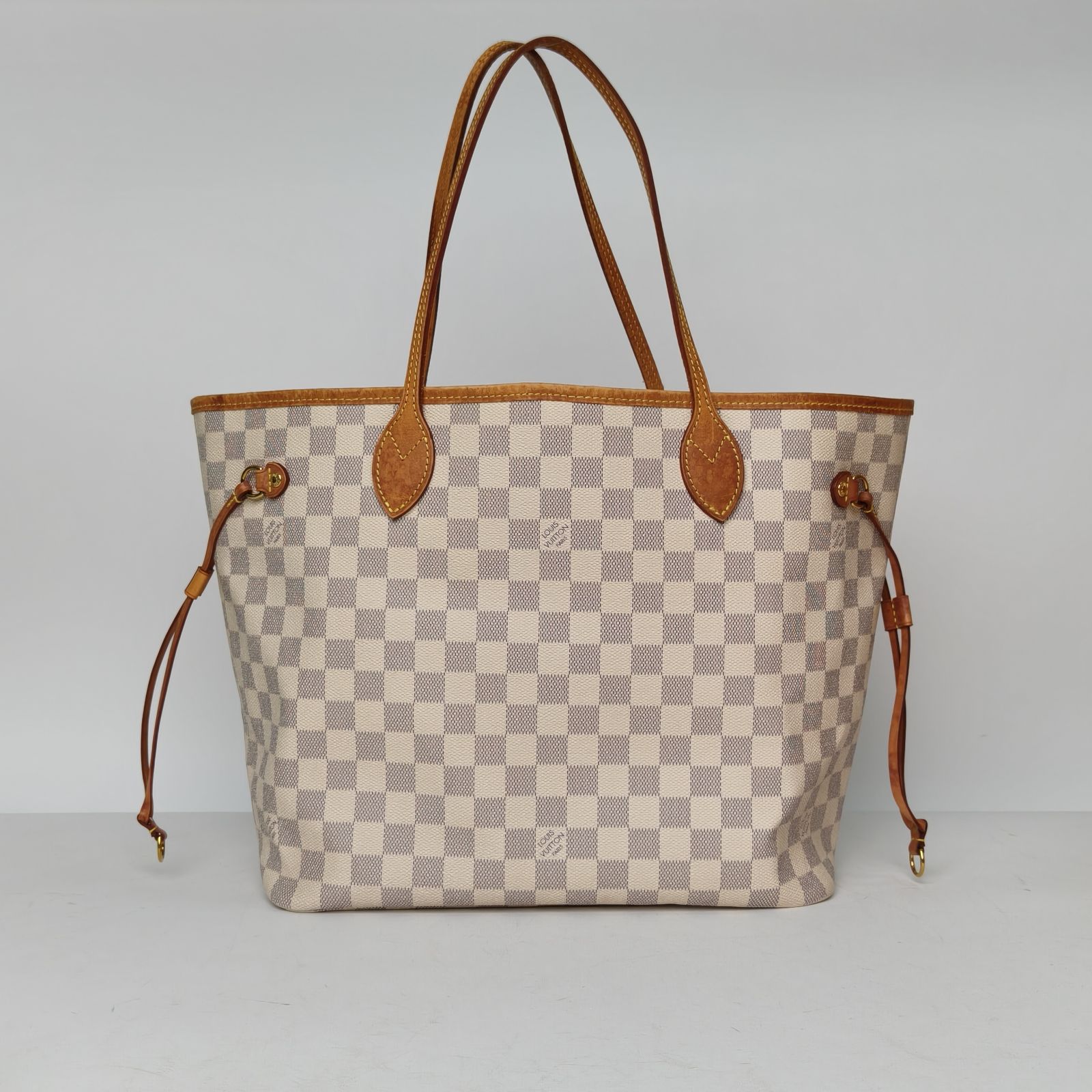 95新 LouisVuitton/路易威登 小花Jerry活动Neverfull 中号白棋格