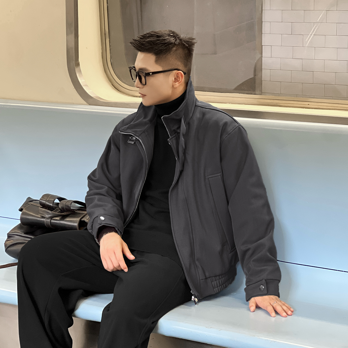 二十二号穿搭【多伦多之夜】痞帅高级感加厚保暖棉服男秋冬夹克外套